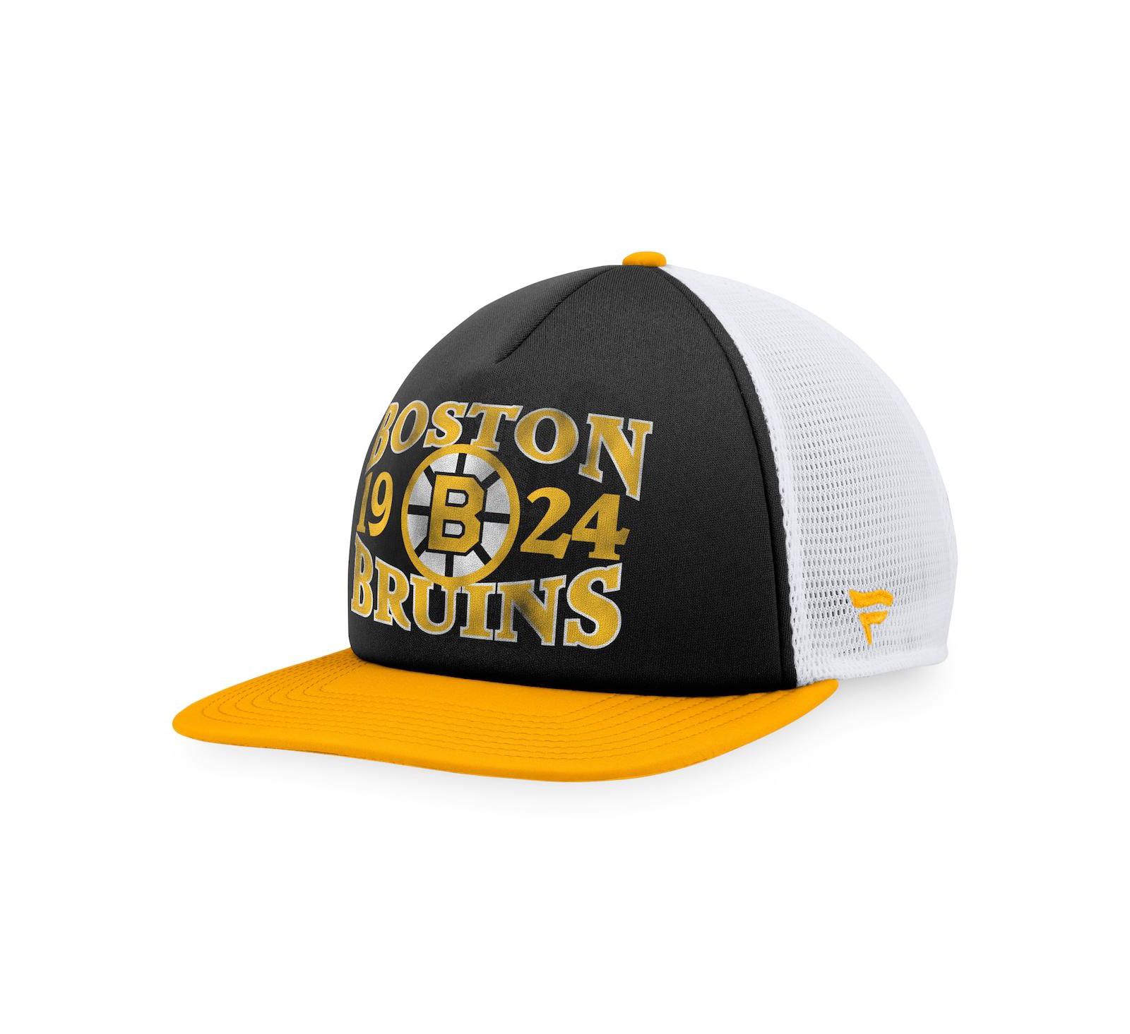 Мужская кепка trucker snapback с эффектом состаренности Fanatics Black, Gold Boston Bruins Heritage Vintage-Like
