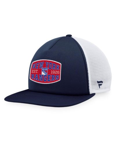 Мужская кепка Fanatics Navy, White New York Rangers с печатью на передней части, trucker snapback