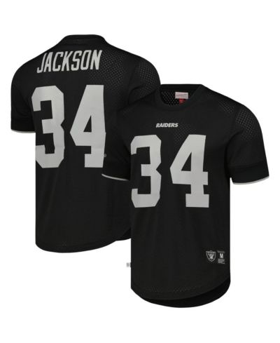 Men's Mitchell & Ness Bo Jackson Black Los Angeles Raiders Gridiron Classics Retired Player Name and Number Mesh Top