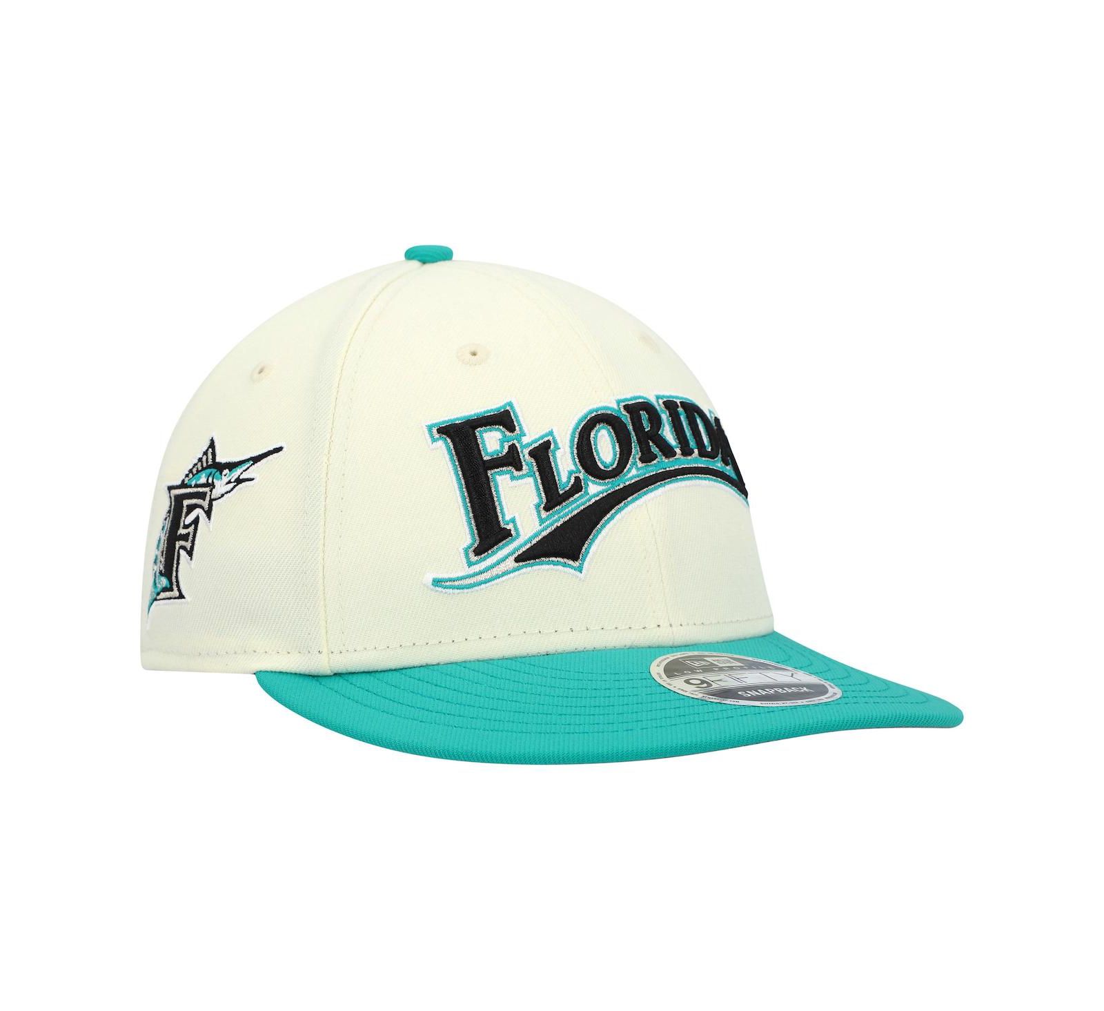 Men's New Era x Felt Cream Florida Marlins Low Profile 9FIFTY Snapback Hat