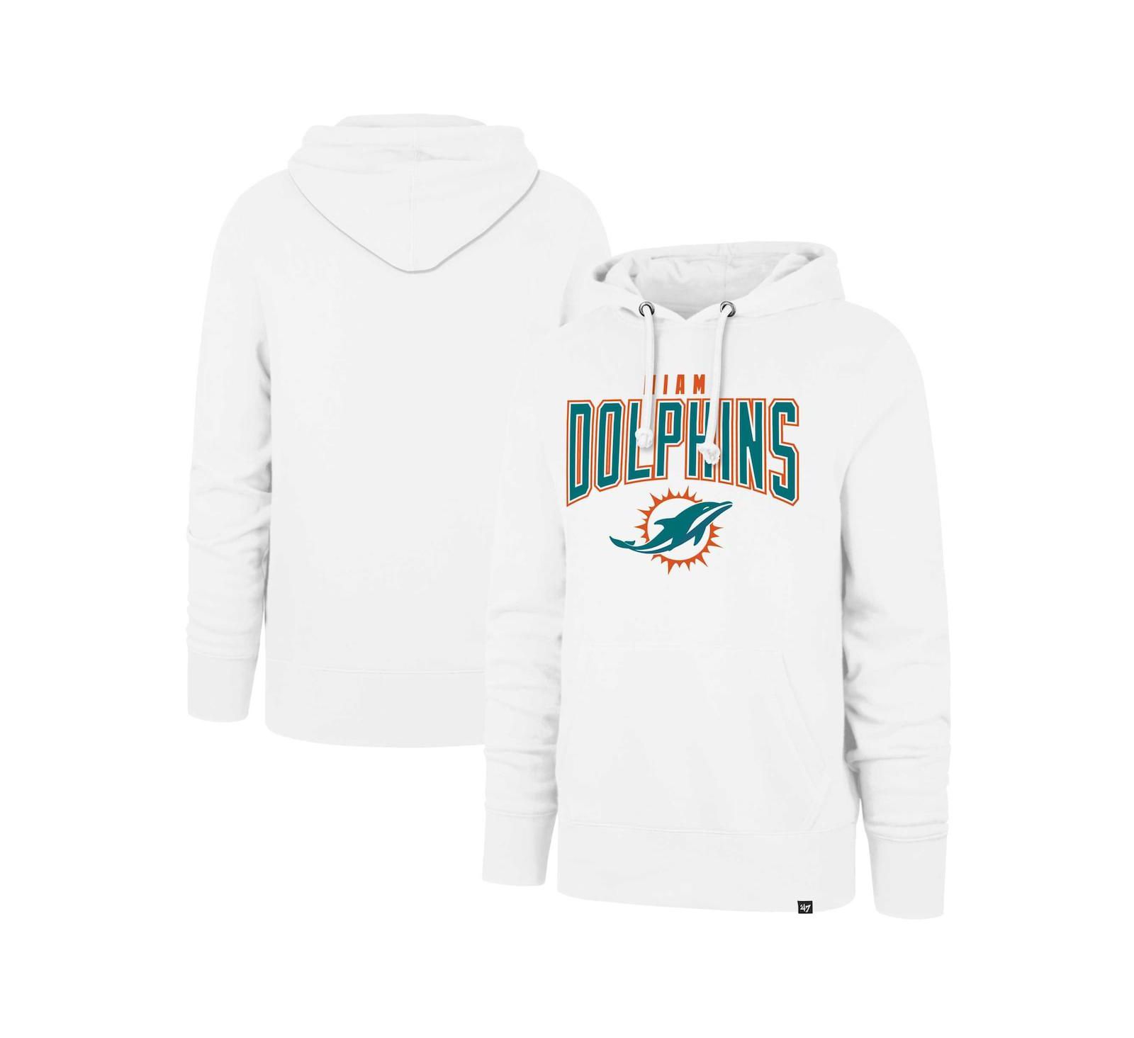 Мужская толстовка '47 Brand White Miami Dolphins Elements Arch Headline Pullover Hoodie