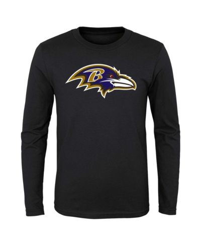 Youth Black Baltimore Ravens Primary Logo Long Sleeve T-shirt