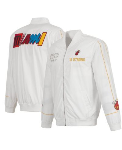 Мужская нейлоновая бомбер-куртка JH Design White Miami Heat 2022/23 City Edition на молнии