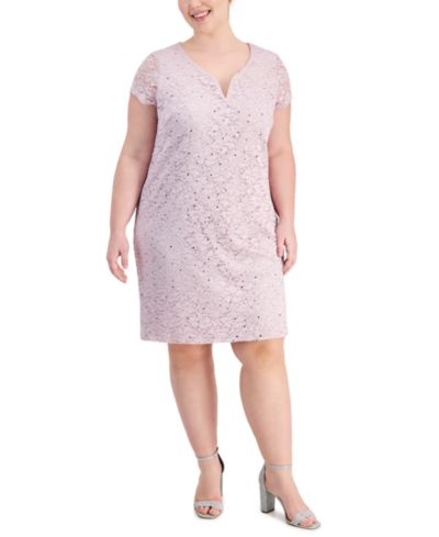 Платье-футляр Plus Size с пайками и кружевом и V-образным разрезом Connected