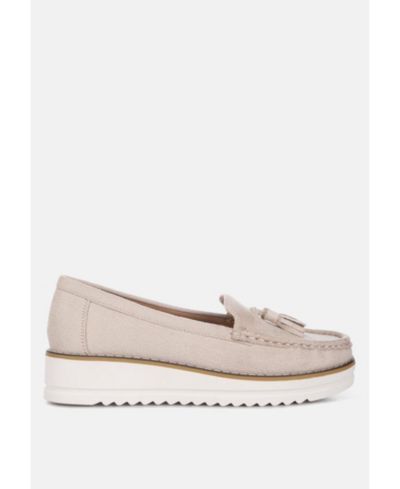 London Rag Womens Daiki Platform Lug Sole Tassel Loafers