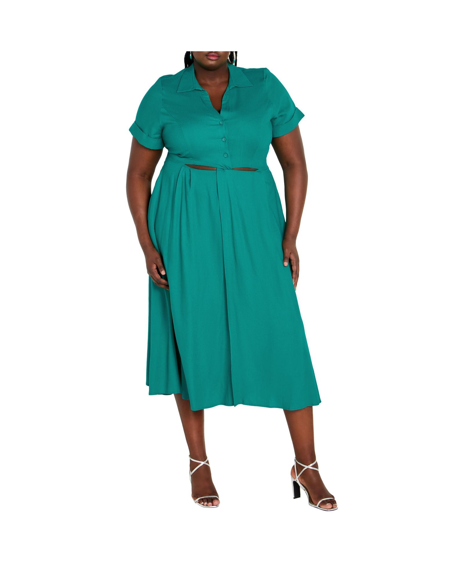 CITY CHIC платье рубашка Plus Size Malia с вырезами