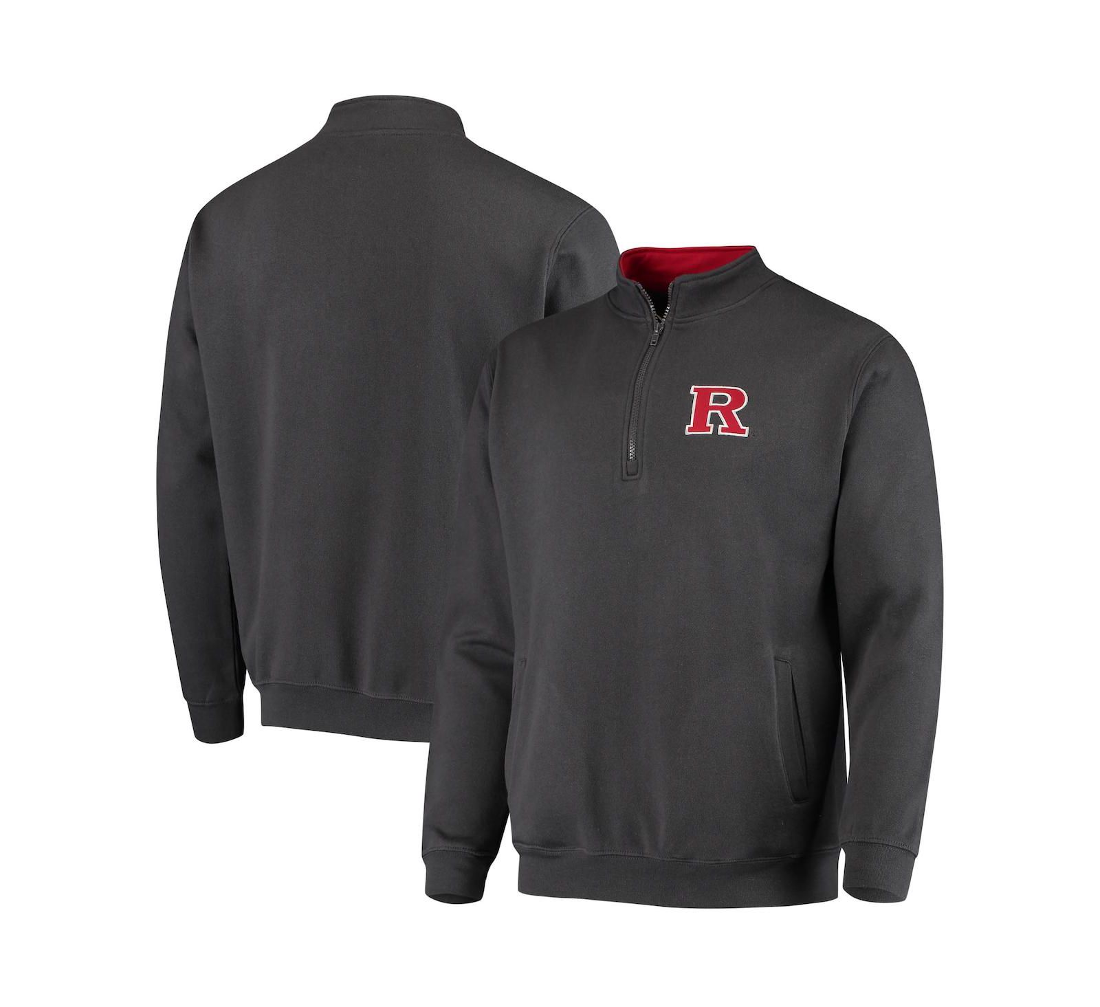 Мужская куртка Colosseum Charcoal Rutgers Scarlet Knights Tortugas Logo с молнией на 1/4