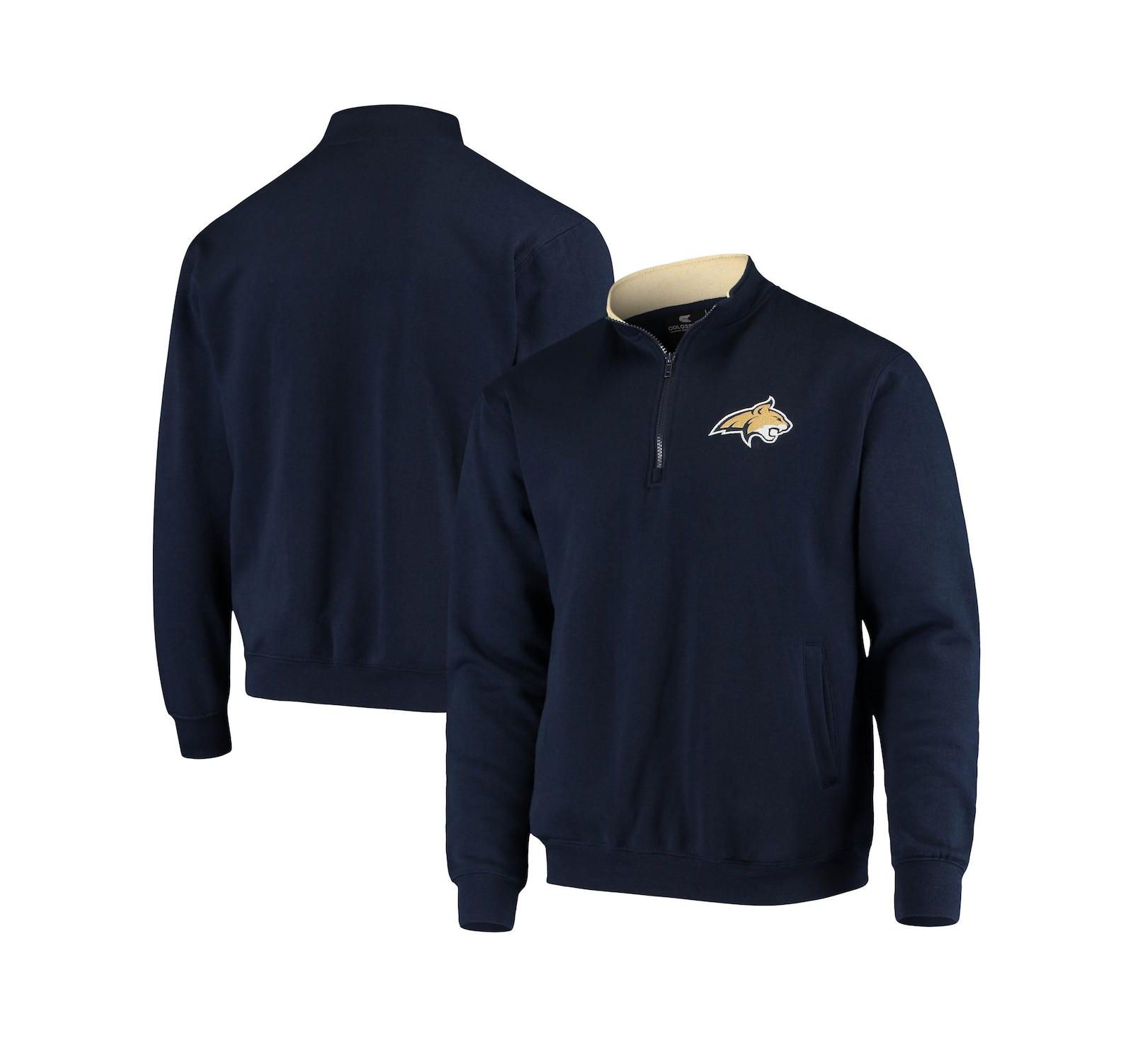 Men's Colosseum Navy Montana State Bobcats Tortugas Logo Quarter-Zip Jacket