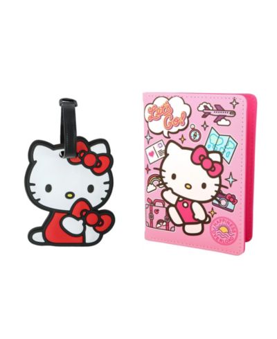 Комплект: обложка для паспорта и бирка для багажа Hello Kitty, дорожные аксессуары