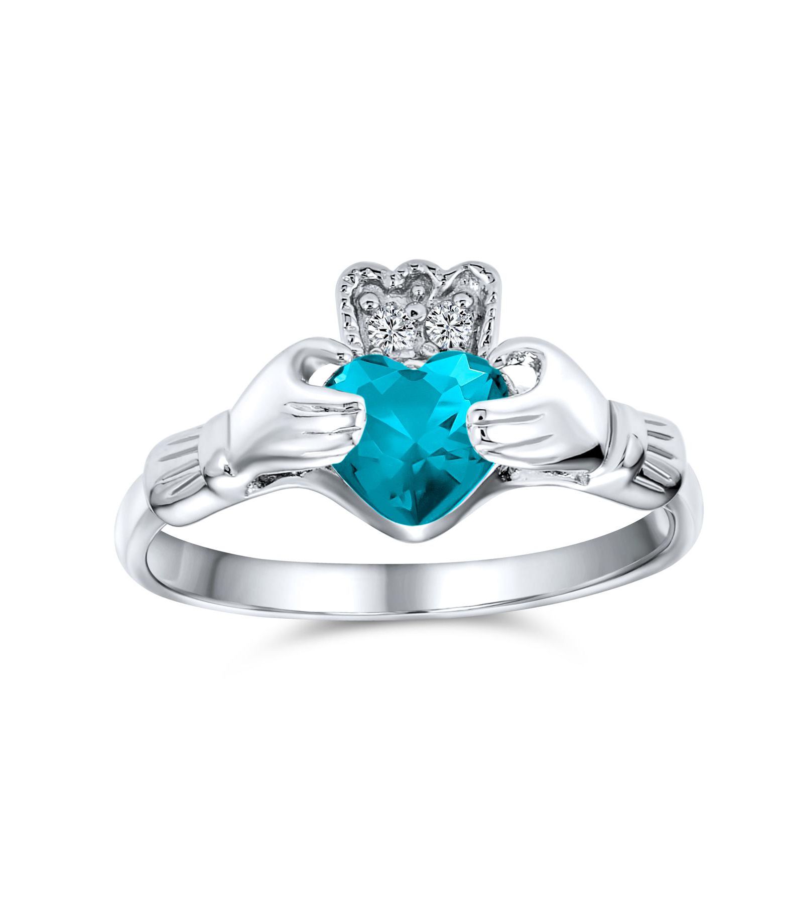 Bling Jewelry Cubic Zirconia Claddagh Band Ring