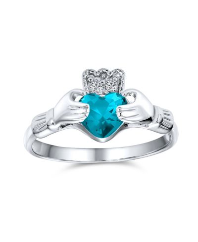 Bling Jewelry Cubic Zirconia Claddagh Band Ring