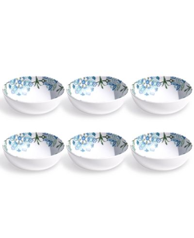 Abode Homewares Hana Ikat 7" Cereal Bowls 34 oz, Set of 6, Service for 6