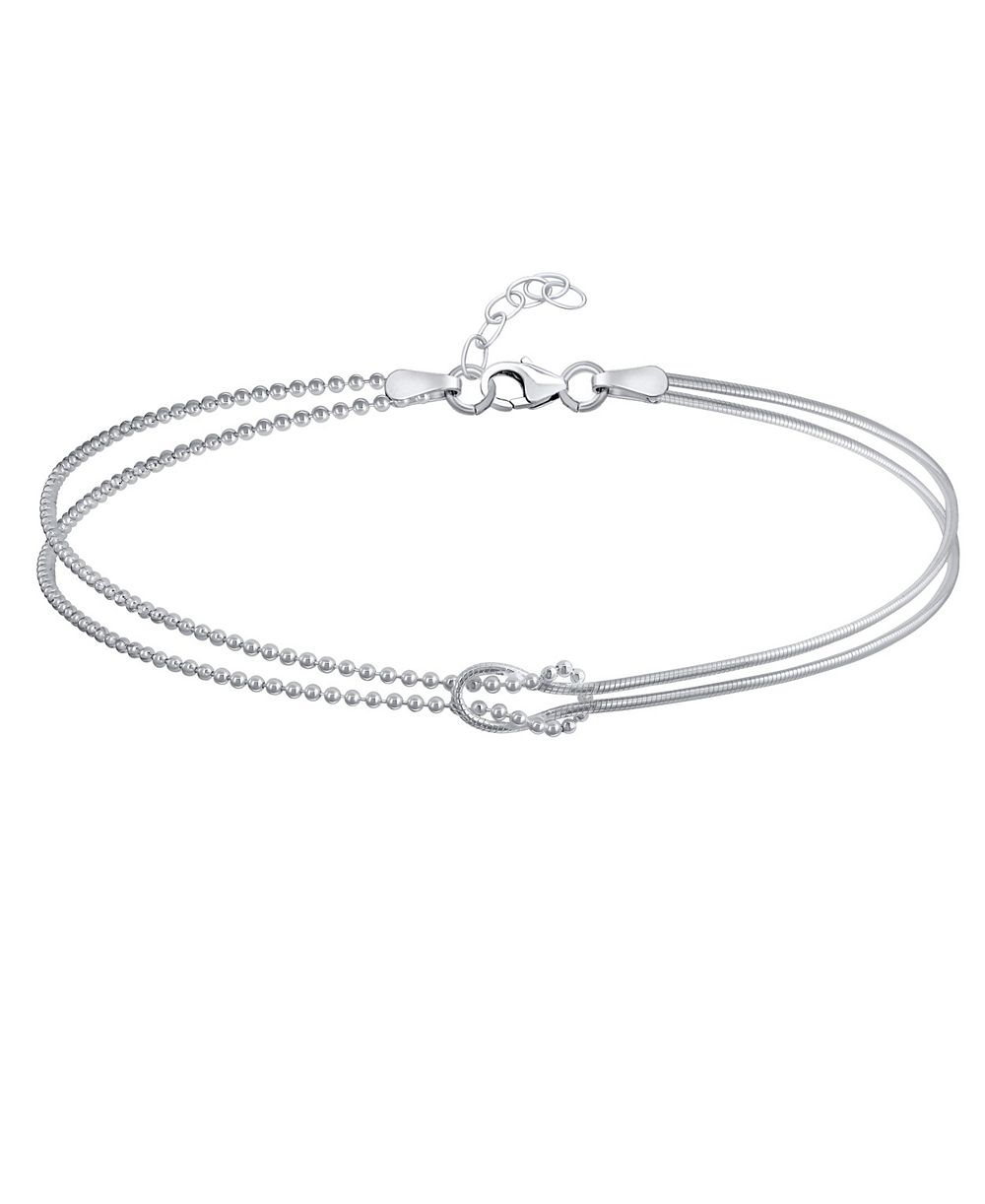 Серебряный браслет-анклет Bling Jewelry с бесконечностью и цепями