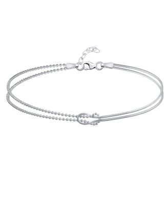 Bling Jewelry Double Strand Infinity Anklet Bracelet  Ball and Snake Chain Sterling Silver