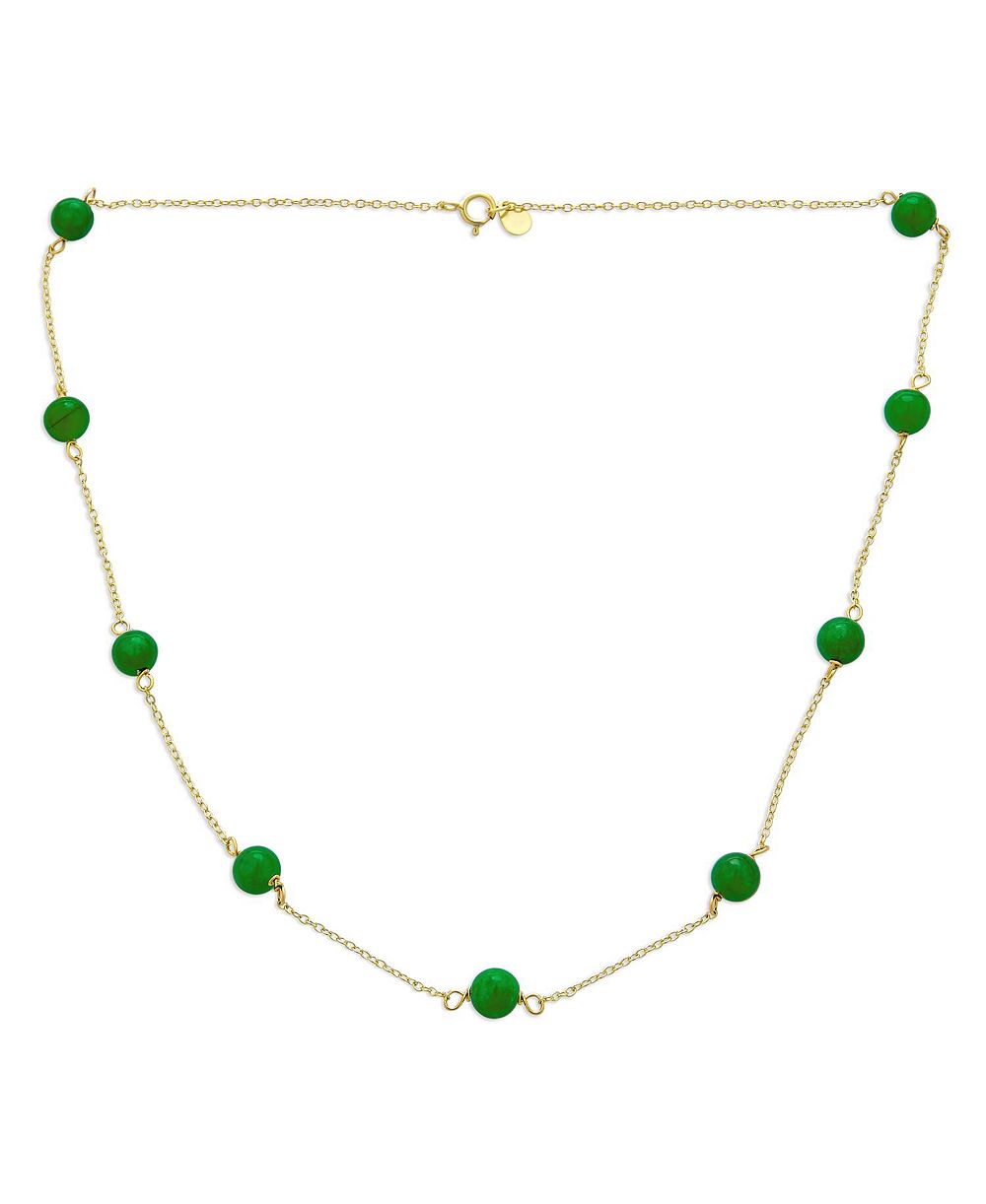 Bling Jewelry ожерелье Chain Round Ball Bead, 14k Yellow Gold Plated,.925 Sterling Silver