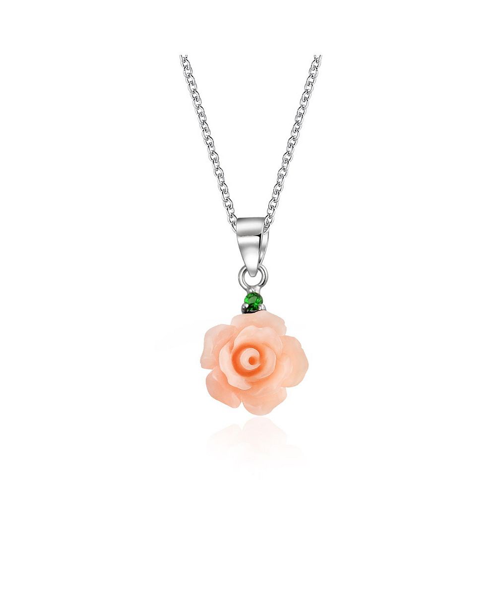 Bling Jewelry Подвеска с 3D цветком из стерлингового серебра с CZ
