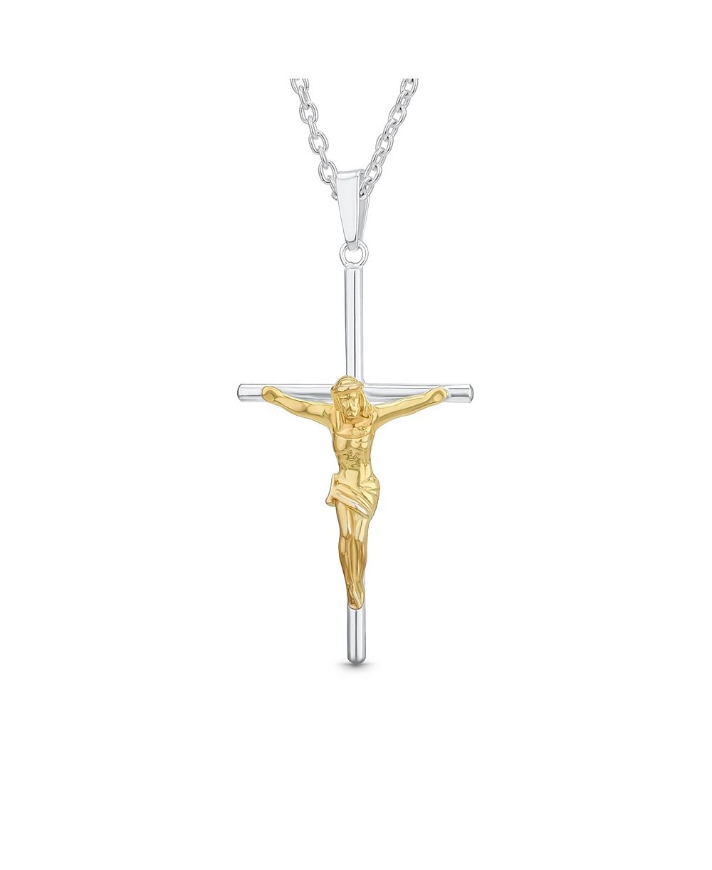 Крестик-кулон Bling Jewelry из стерлингового серебра .925 с распятием Иисуса