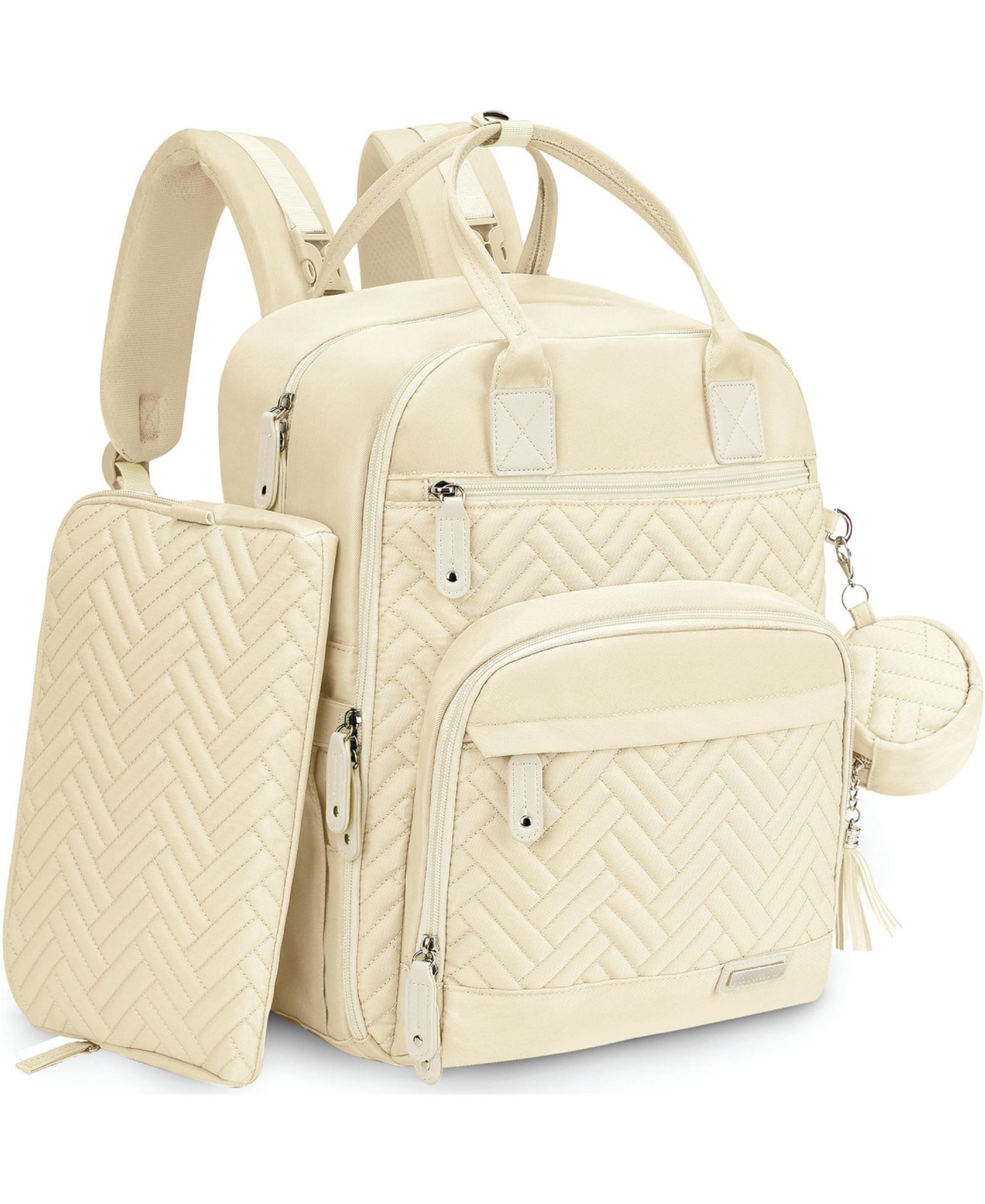iniuniu Diaper Bag Backpack, Waterproof Unisex Baby Travel Bag with Changing Pad and Stroller Straps