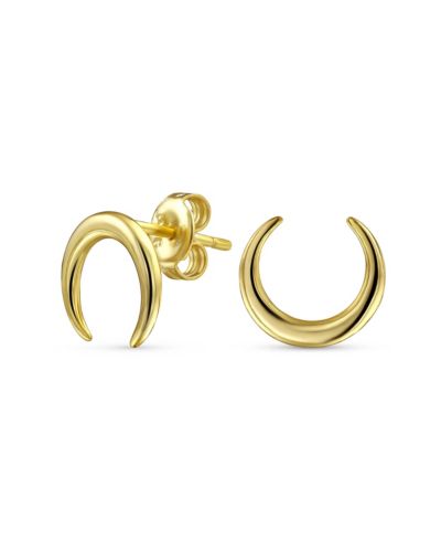 Bling Jewelry Crescent Luna Waning Half Moon Earrings .925 Sterling Silver