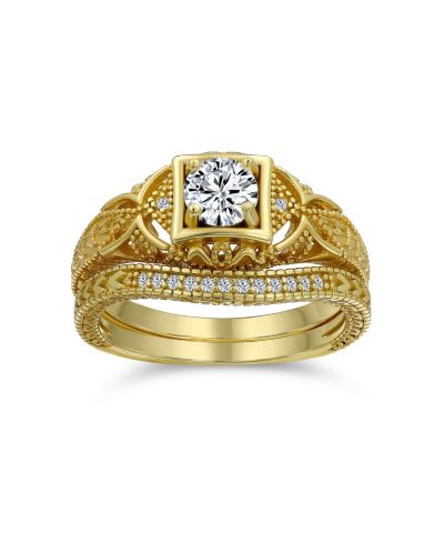 Bling Jewelry Cubic Zirconia Ribbon Bow Ring, Sterling Silver