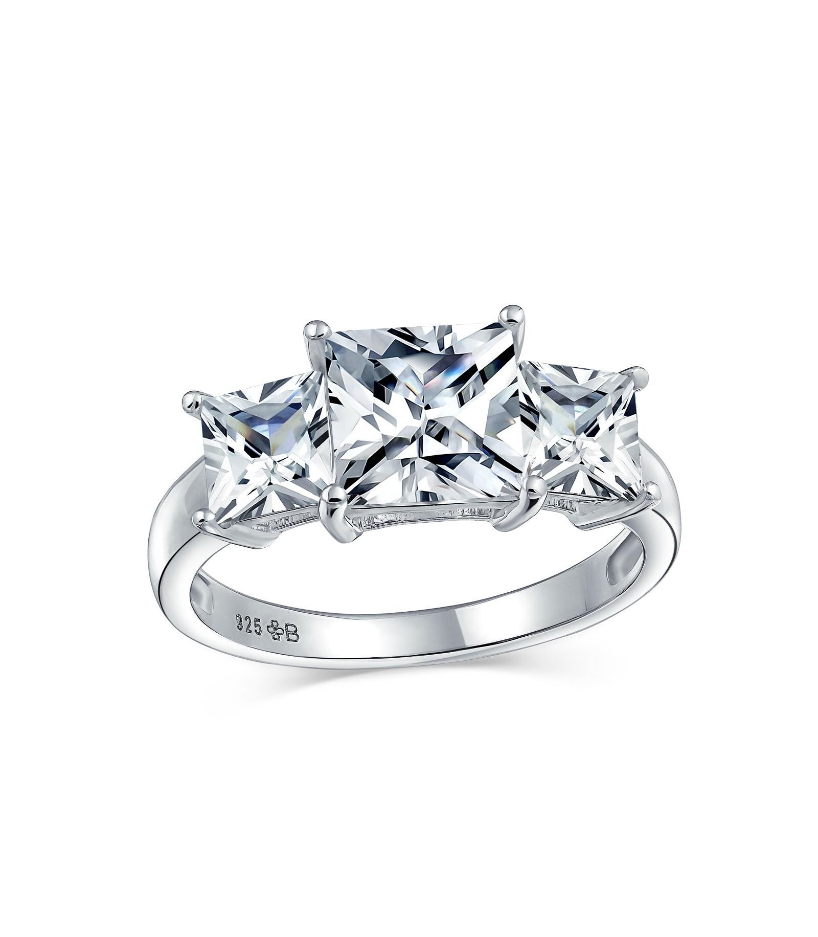 Bling Jewelry CZ Three Stone Engagement Ring