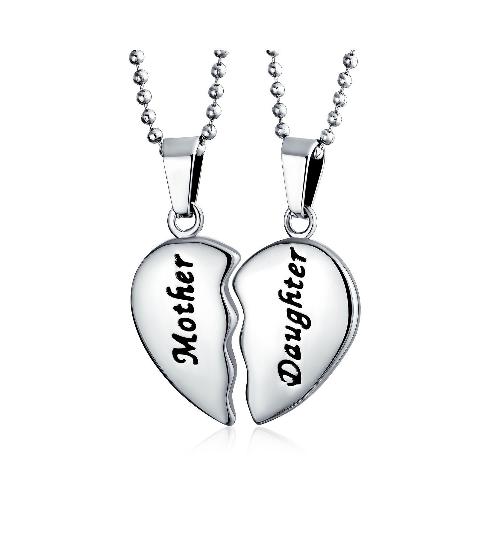 Подвеска-кулон Bling Jewelry Mother Daughter Split 2 pcs Breakable Heart Puzzle Stainless