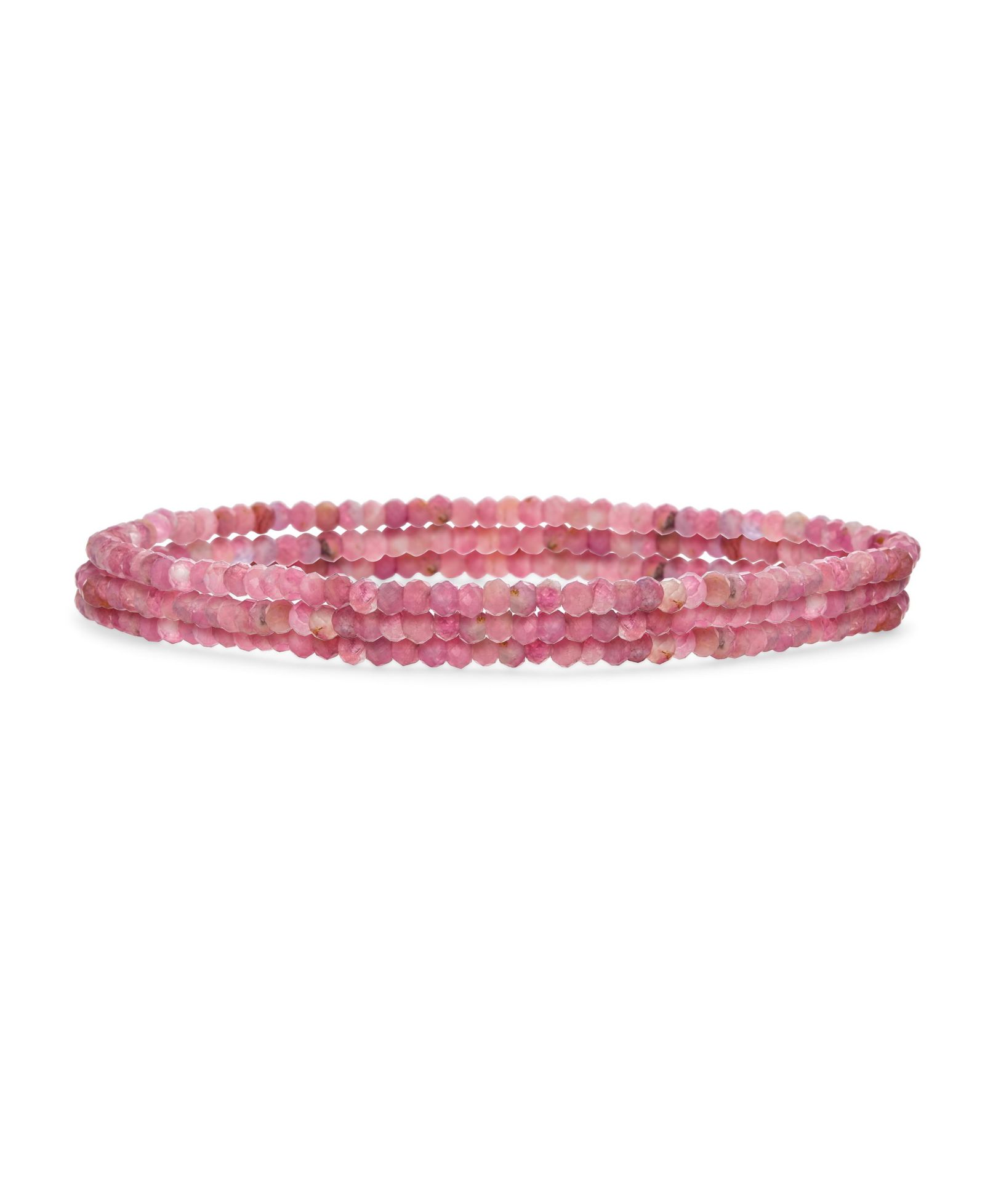 Bling Jewelry White and Pink Tourmaline Mini Seed Bead Stretch Bracelet Strands Set of 3