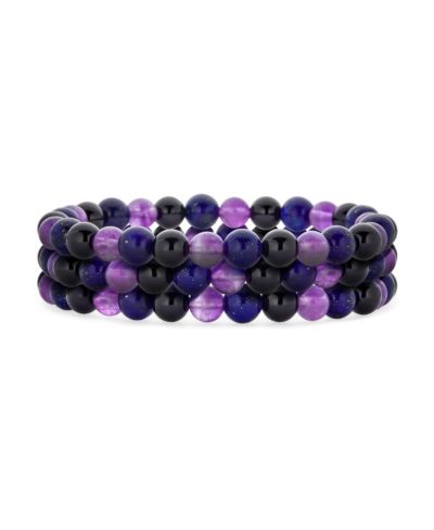 Набор из 3 браслетов Bling Jewelry Jasper Gemstone 8MM Bead Stackable Strand Stretch