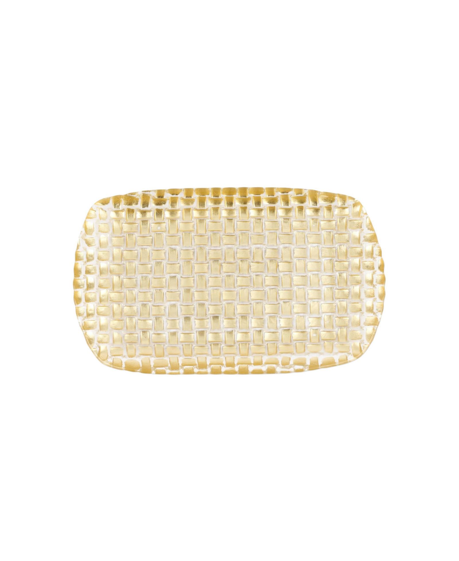 VIETRI Rufolo Glass Basketweave Rectangular Tray