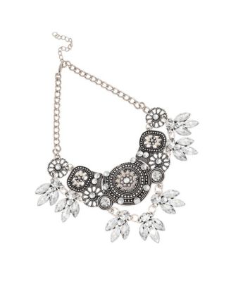 SOHI Women's Circular Foliage Drop Statement Necklace