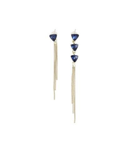 SOHI Women's Gold Sleek Drop Earrings