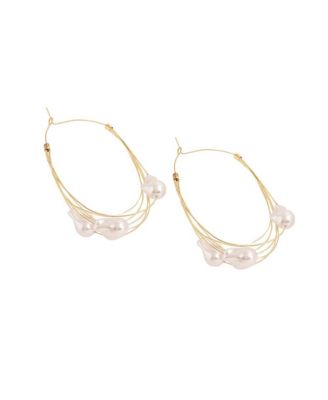 SOHI Women's Snowball Wire Hoop Earrings