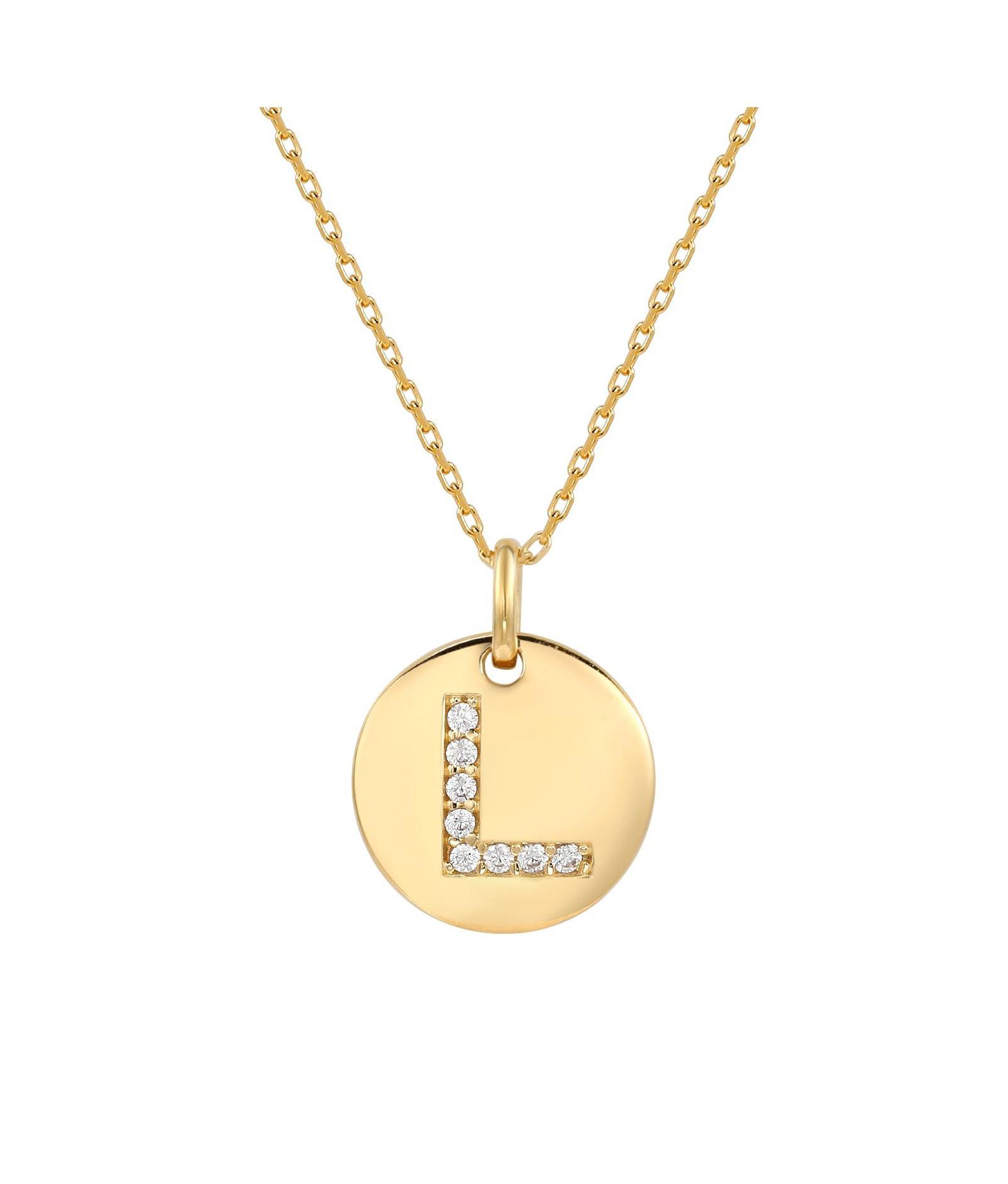 Подвеска Suzy Levian Sterling Silver Cubic Zirconia Letter "L" Initial Disc