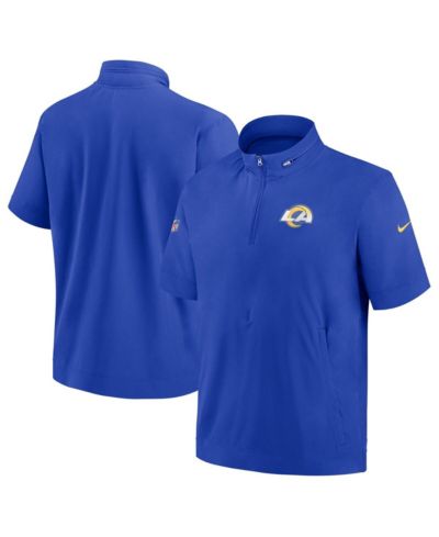 Nike Худи с молнией на четверть Sideline Coach Short Sleeve Royal Los Angeles Rams Мужской