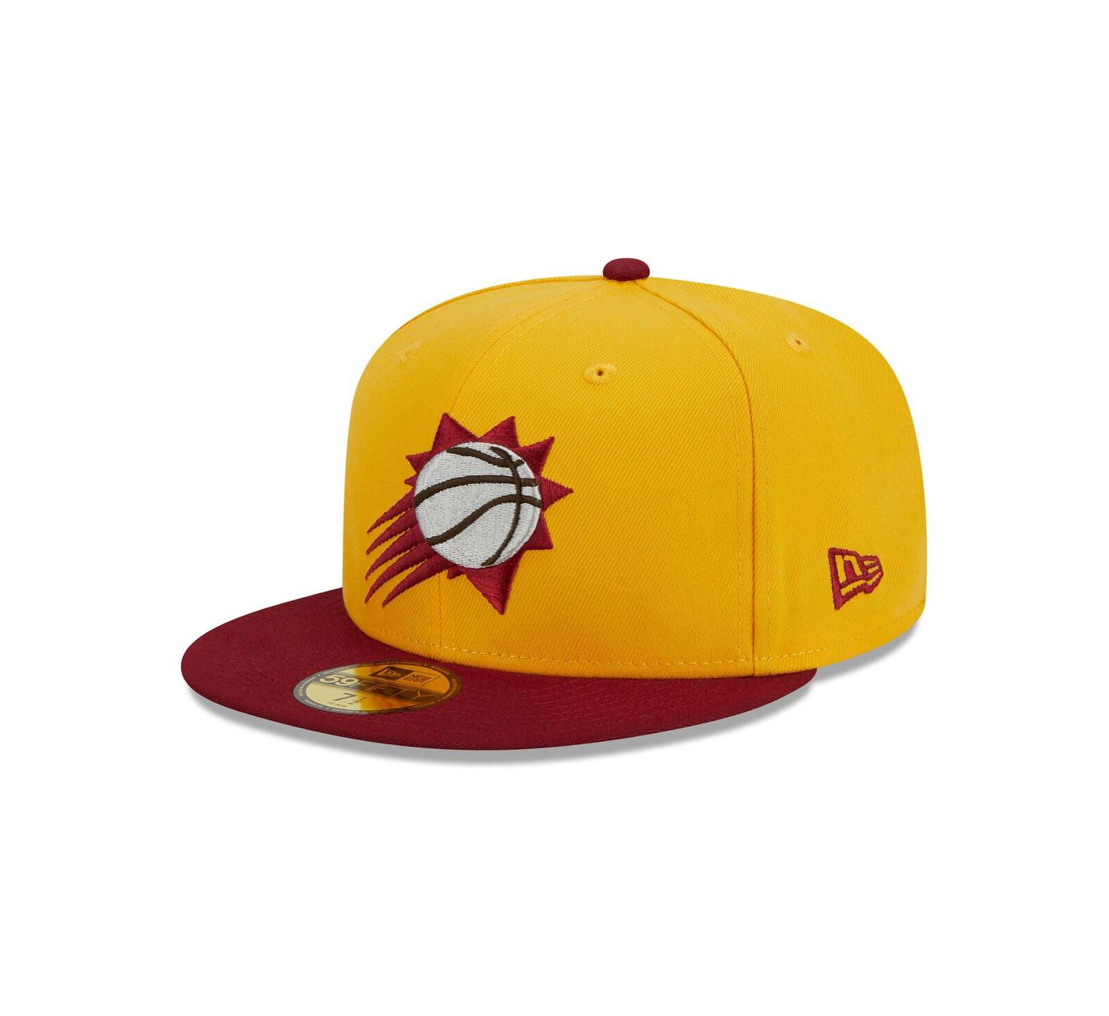 Мужская кепка New Era Yellow, Red Phoenix Suns Fall Leaves 2-Tone 59FIFTY Fitted