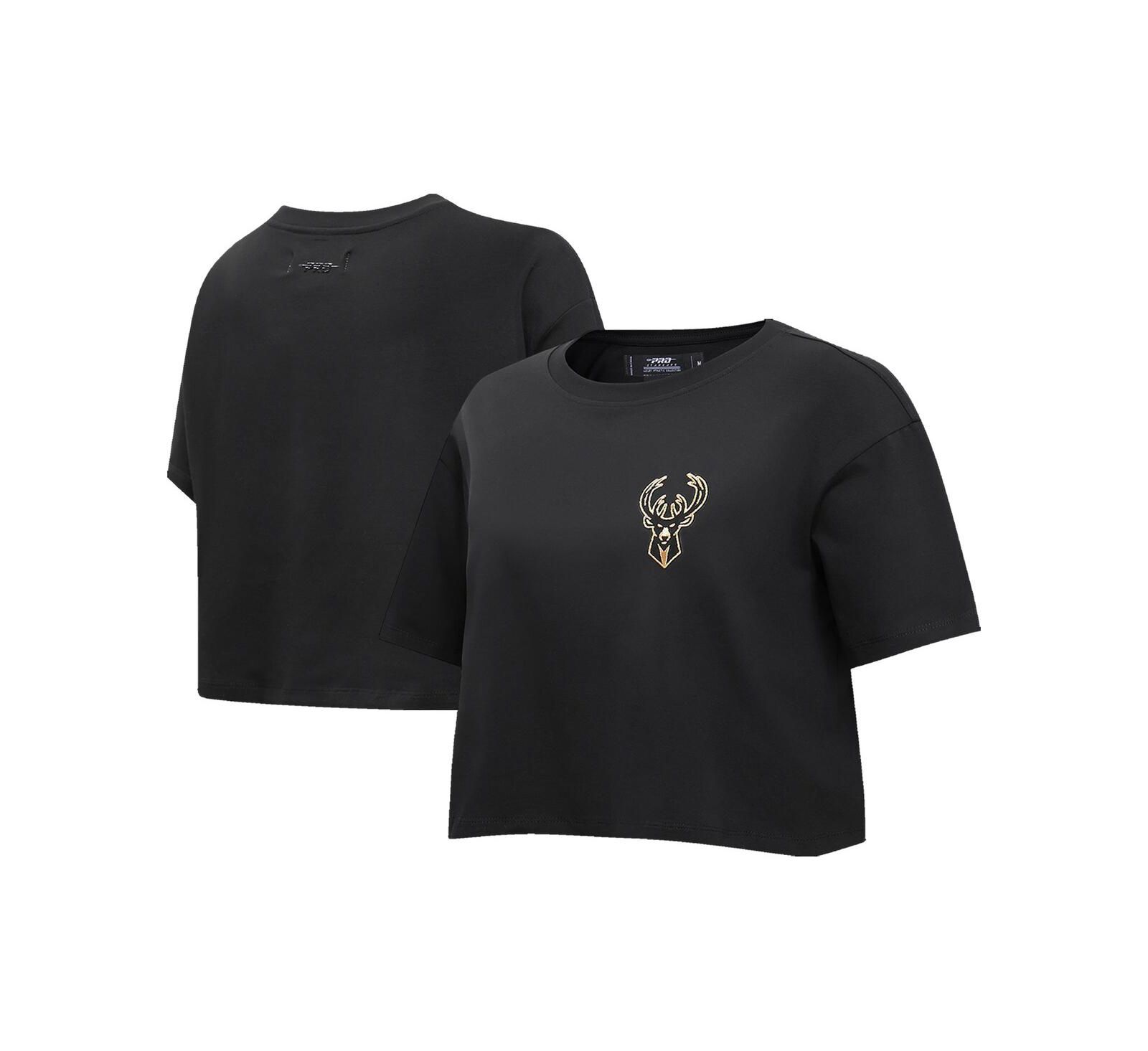 Женский оверсайз топ Pro Standard Black Milwaukee Bucks Holiday Glam Boxy