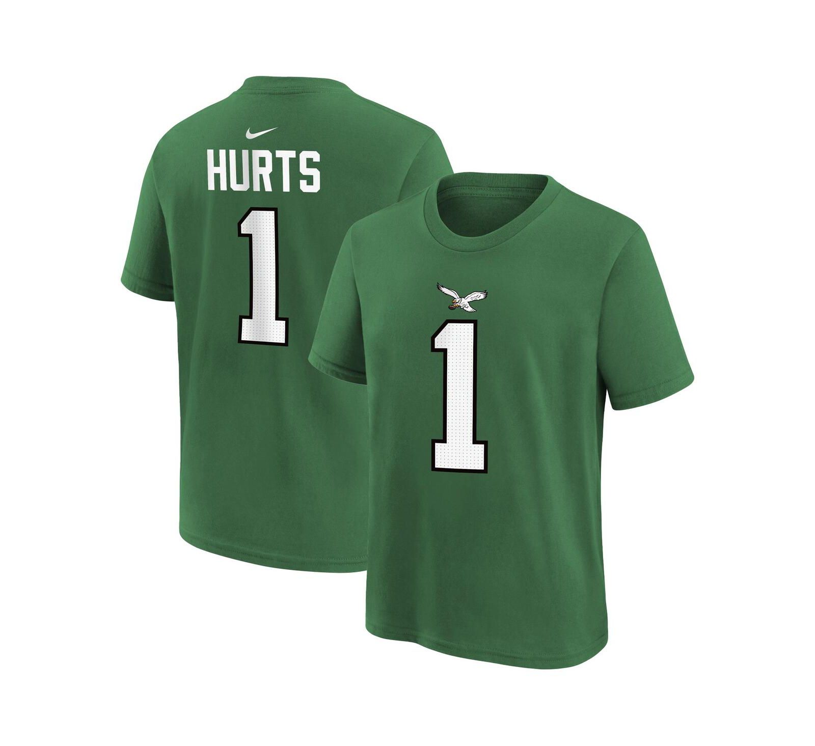 Детская футболка Nike Jalen Hurts Philadelphia Eagles, зеленая Kelly Green