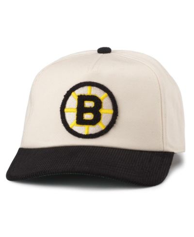 American Needle Мужская регулируемая кепка Boston Bruins Burnett Cream/Black