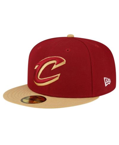 New Era Мужская кепка 59FIFTY Fitted, двухцветная, Cleveland Cavaliers, бордовая и золотая