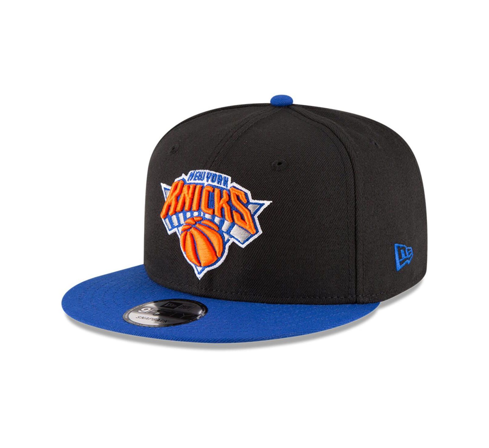 Men's New Era Black, Blue New York Knicks 2-Tone 9FIFTY Adjustable Snapback Hat