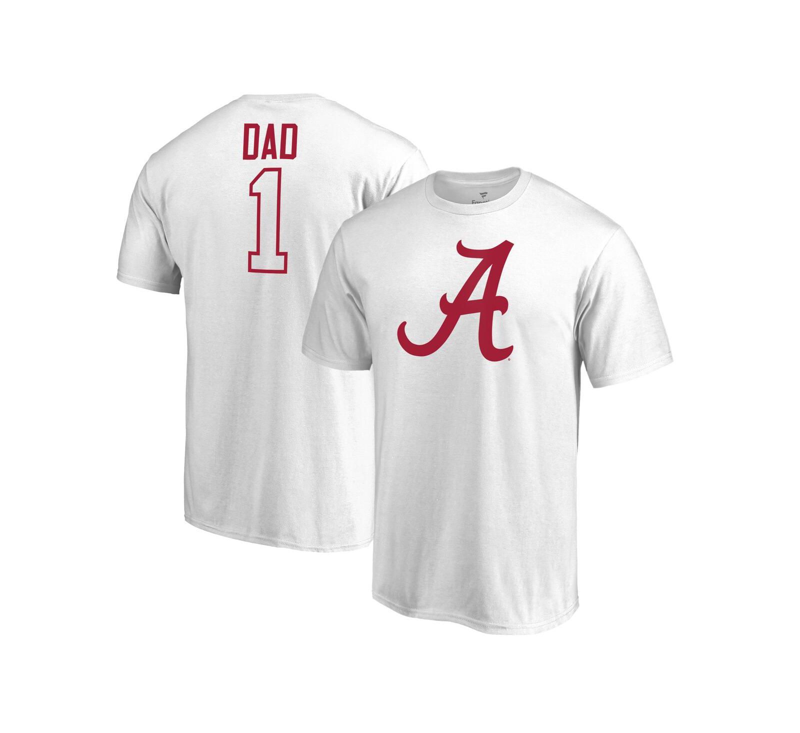 Fanatics Мужская белая футболка Alabama Crimson Tide #1 Dad