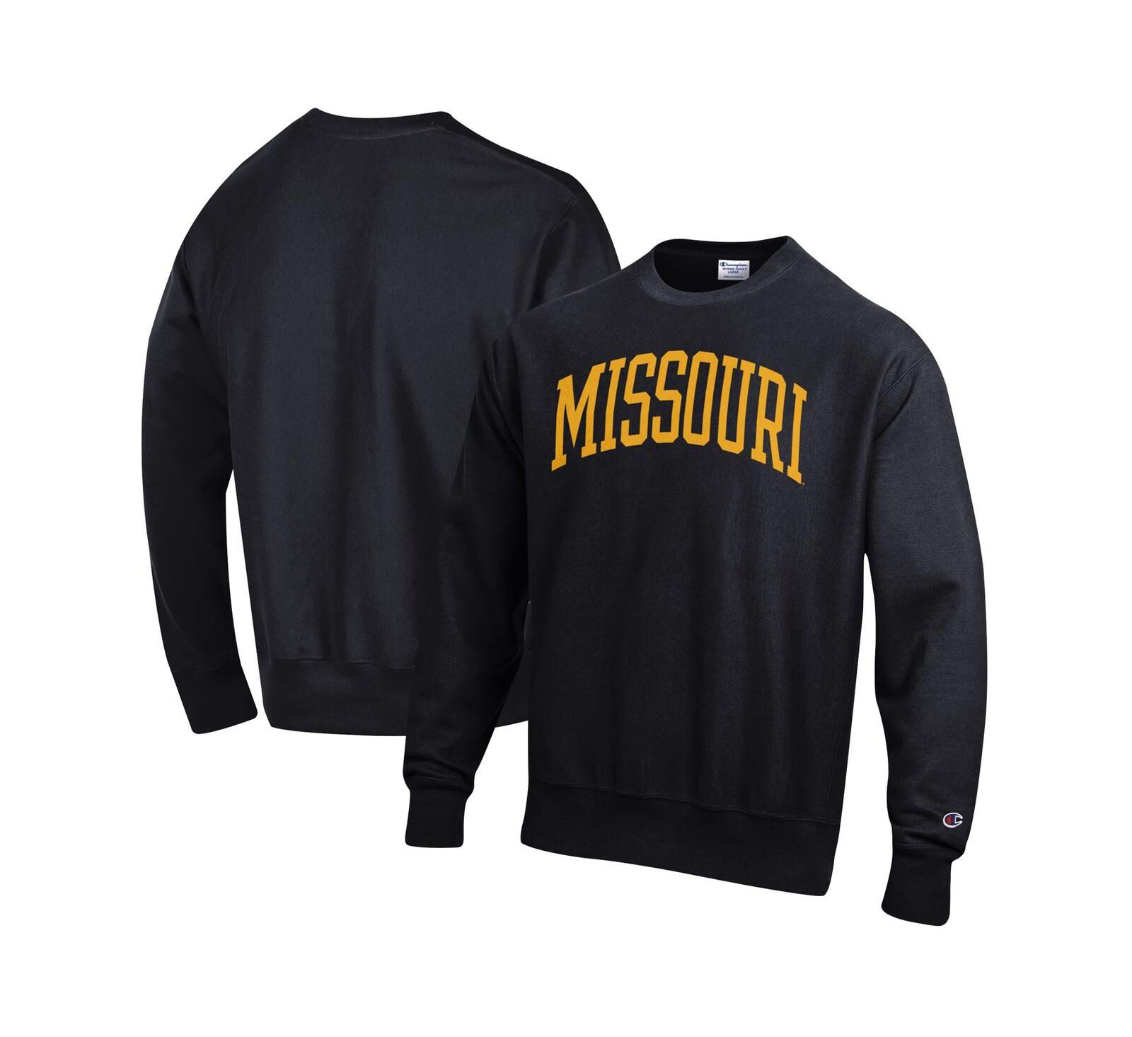Мужской пуловер Champion Black Missouri Tigers Arch Reverse Weave