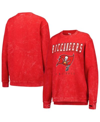 Женская толстовка G-III 4Her by Carl Banks Red Distressed Tampa Bay Buccaneers Comfy Cord Pullover
