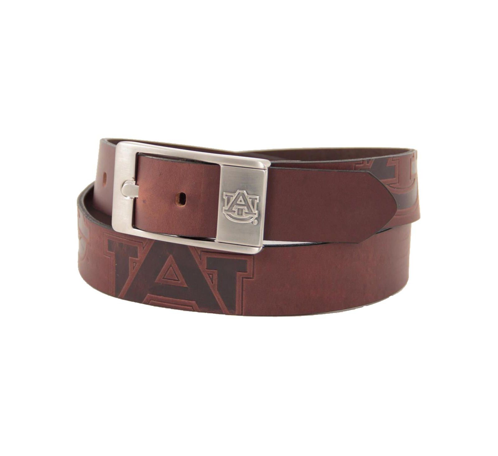 Men's Auburn Tigers Brandish Leather Belt - Brown