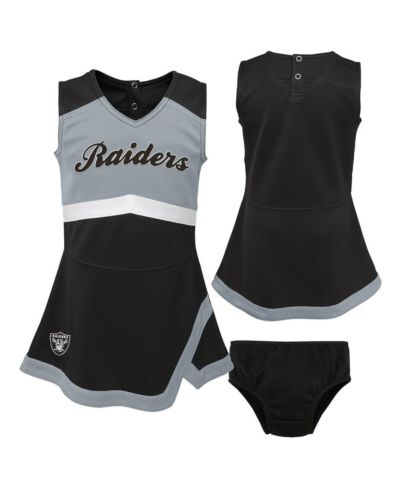 Girls Toddler Black Las Vegas Raiders Cheer Captain Dress with Bloomers
