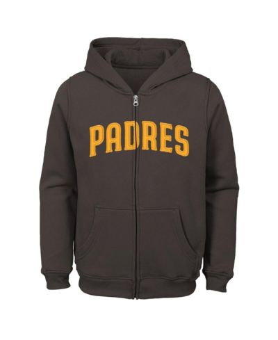 Детская коричневая толстовка Outerstuff San Diego Padres Wordmark Full-Zip Fleece Hoodie