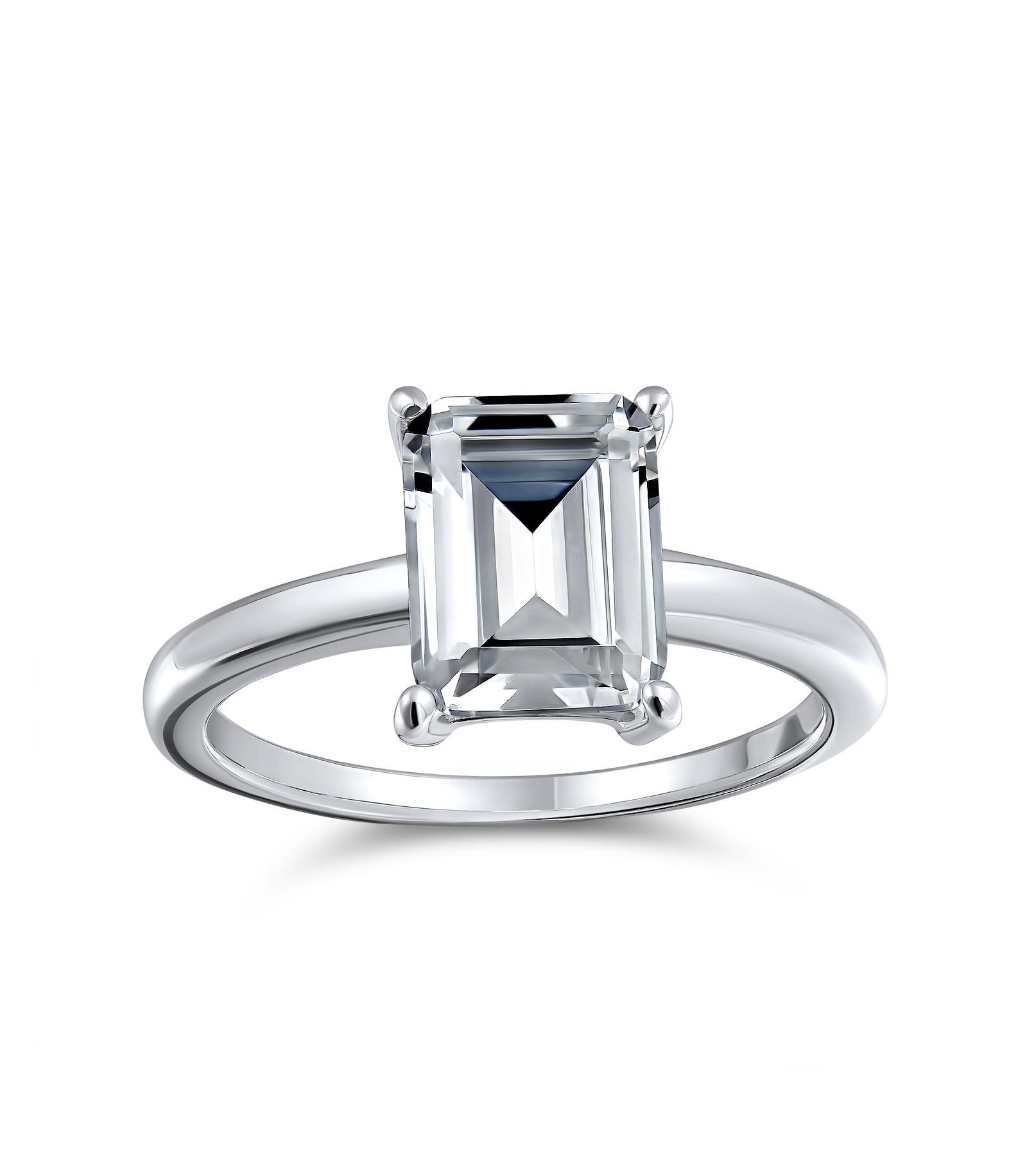 Кольцо помолвочное Bling Jewelry с изумрудной огранкой