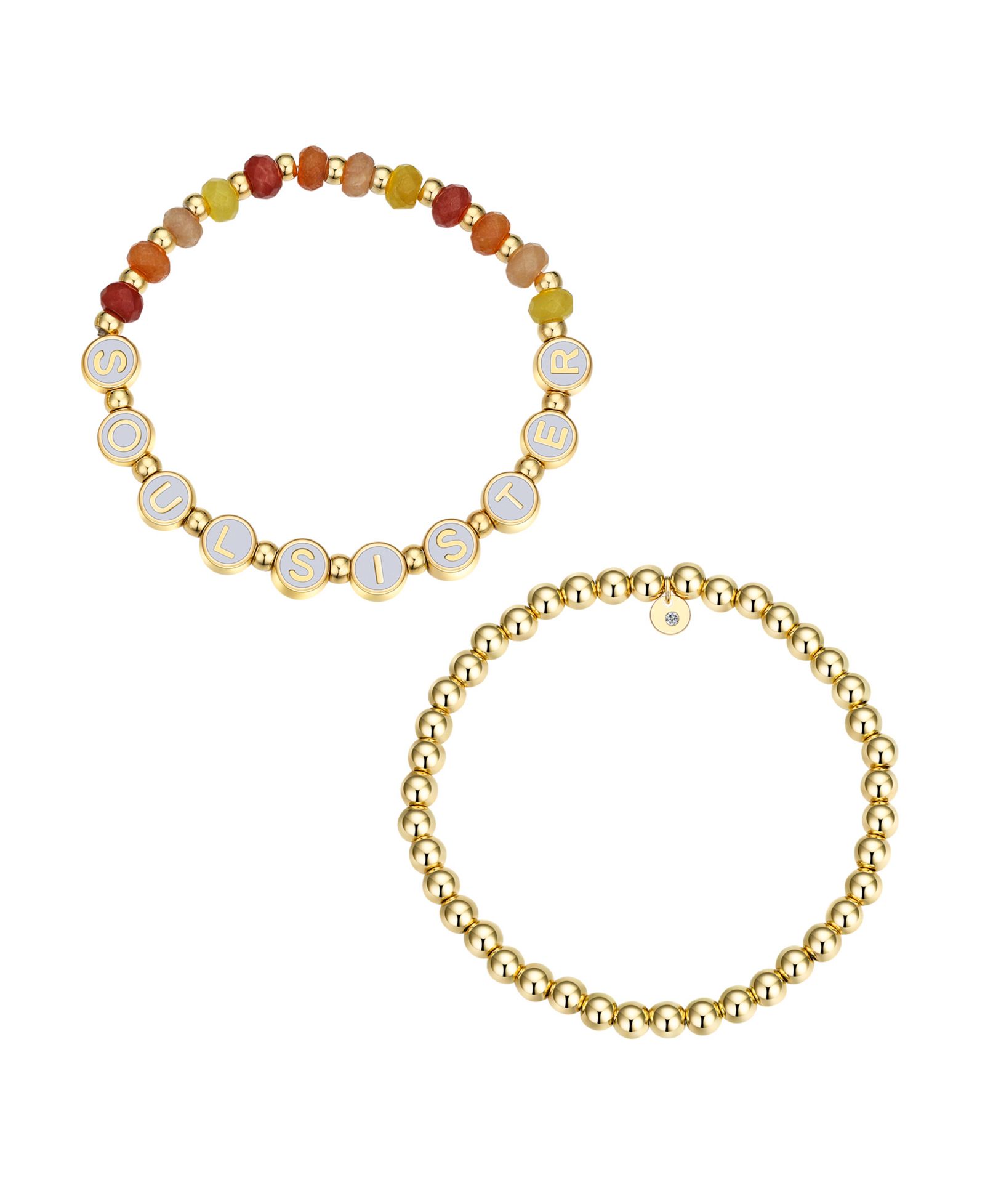 Набор браслетов Unwritten Multi Sunburst Quartz Soul Sister Stone and Beaded Stretch