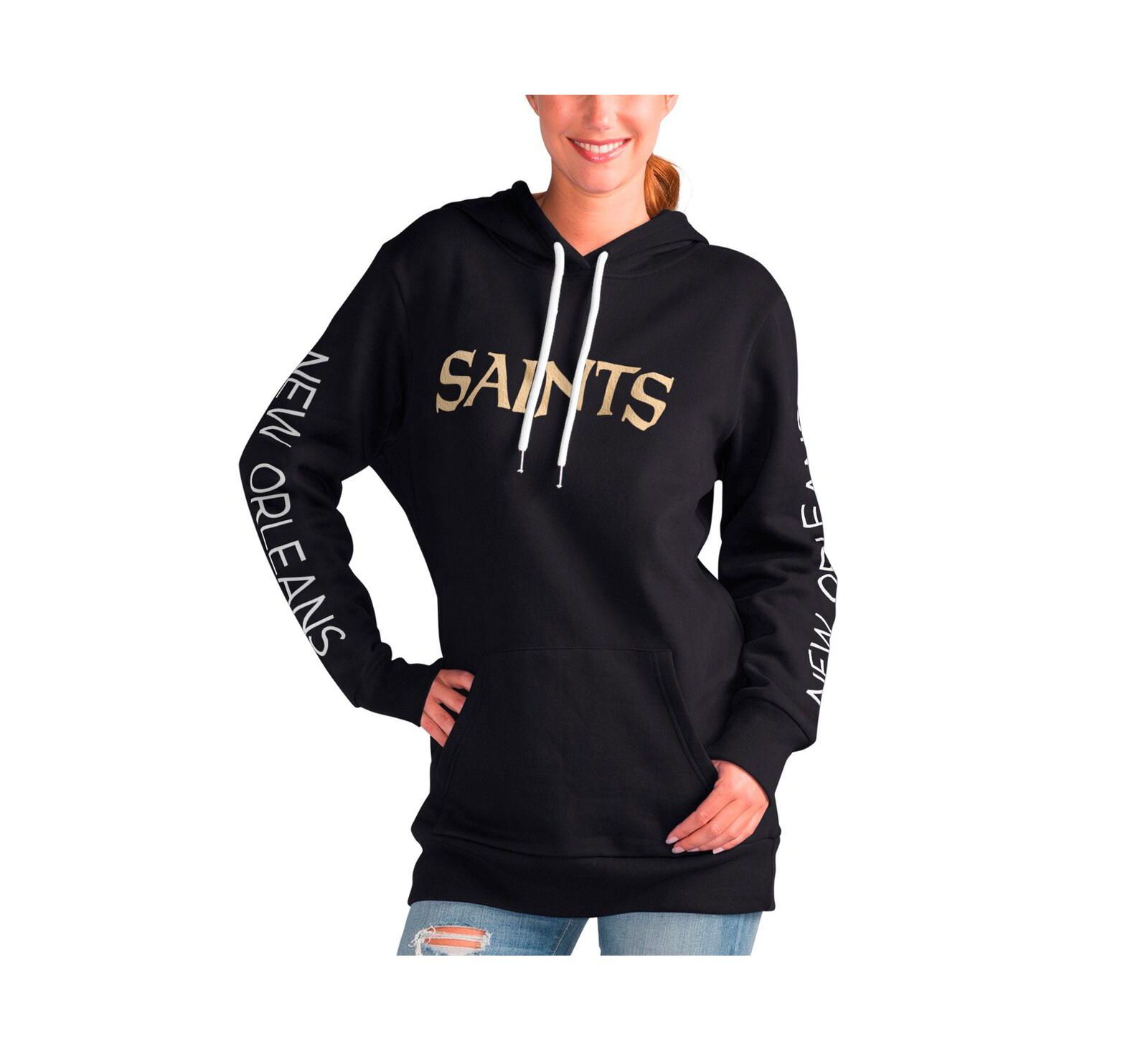 Женское худи G-III 4Her by Carl Banks Black New Orleans Saints Extra Inning Pullover