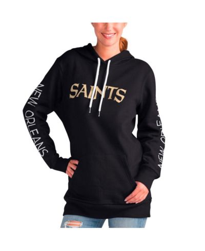 Women's G-III 4Her by Carl Banks Black New Orleans Saints Extra Inning Pullover Hoodie
